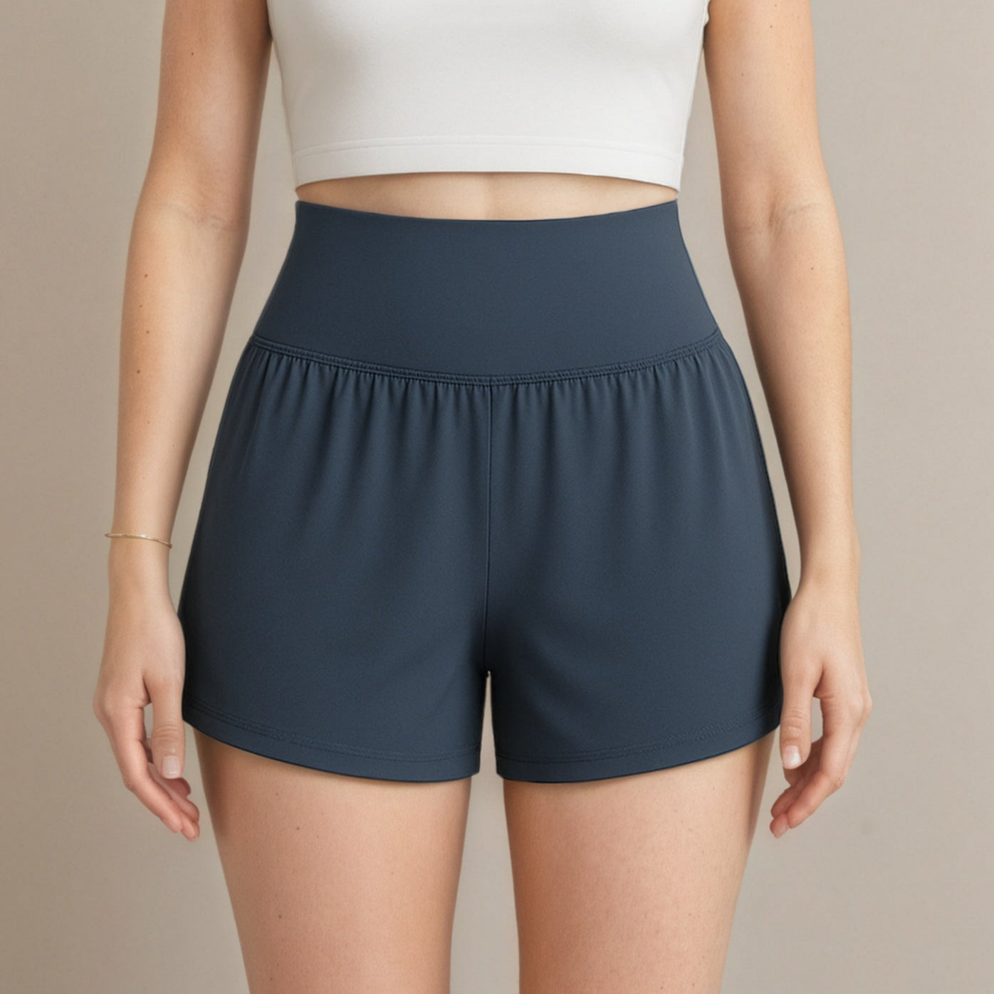 Super High Waisted Back Pocket & Side Hidden Pocket 2-in-1 Yoga Shorts 3 Inches