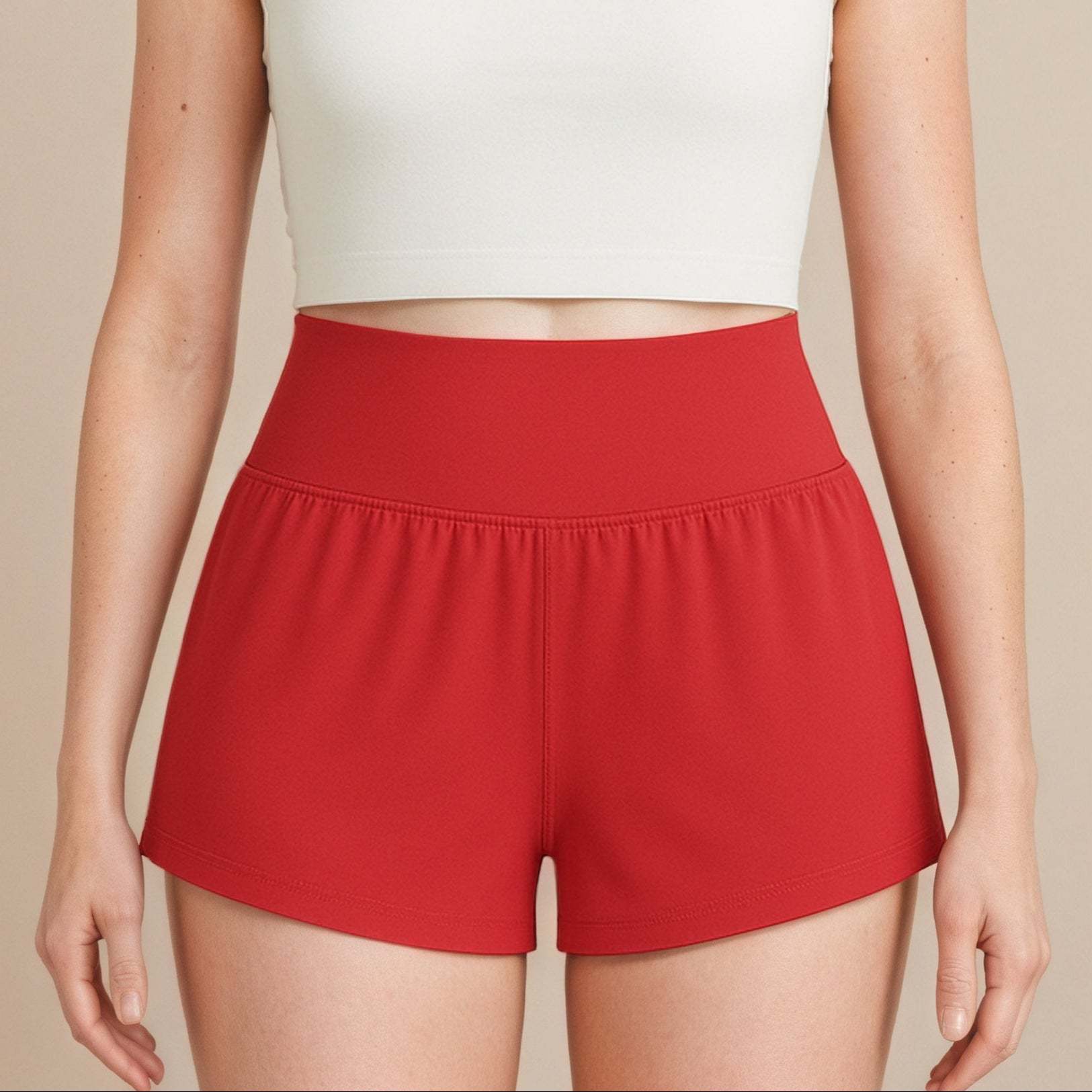 Super High Waisted Back Pocket & Side Hidden Pocket 2-in-1 Yoga Shorts 3 Inches