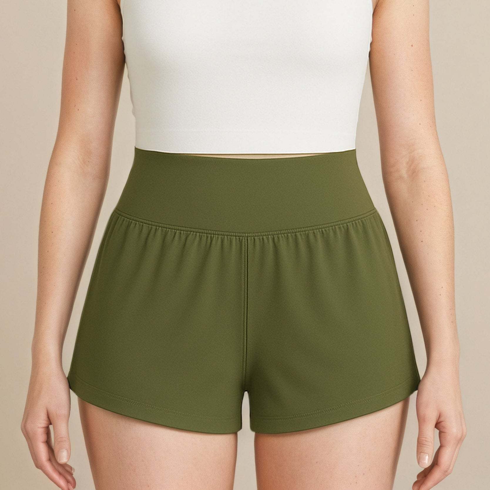 Super High Waisted Back Pocket & Side Hidden Pocket 2-in-1 Yoga Shorts 3 Inches