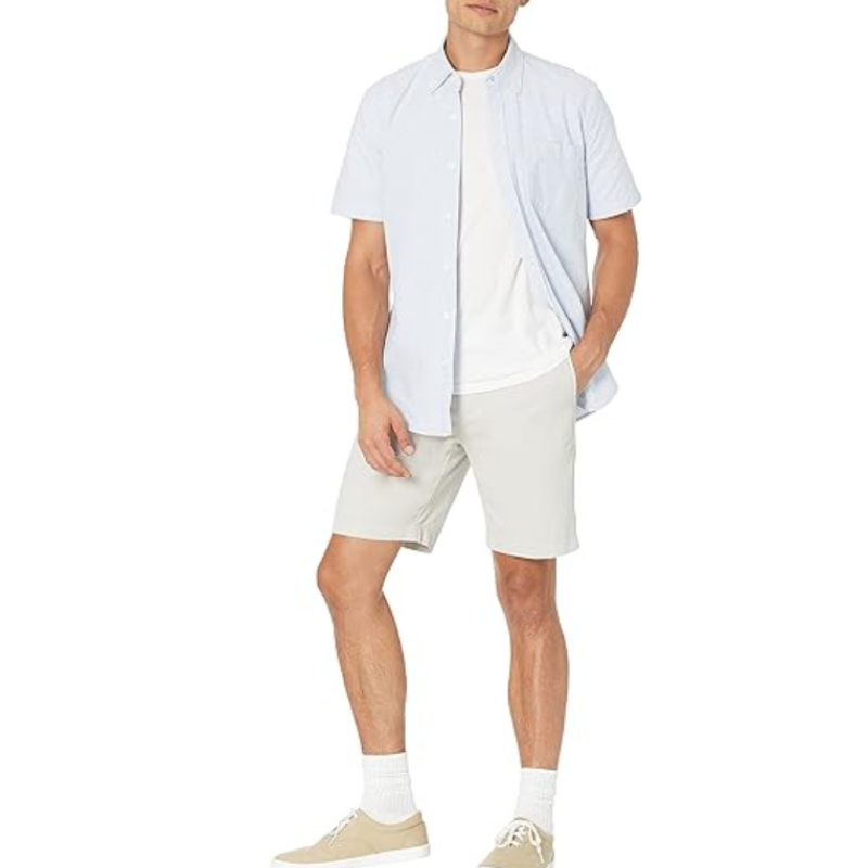 Chino Shorts With Zip Fly And Buttons-Waves And Trunks