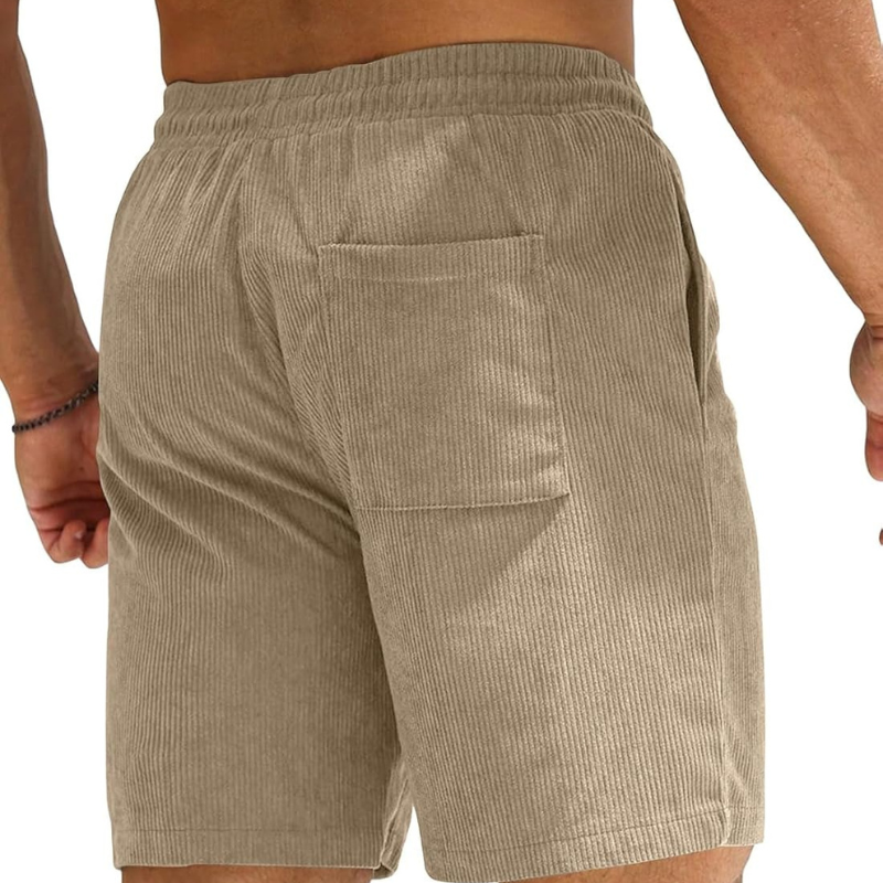 Corduroy Shorts Drawstring Closure Lightweight and Casual Comfort-Waves And Trunks