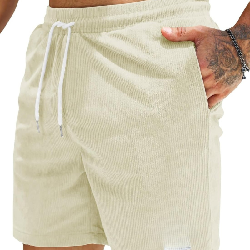 Corduroy Shorts Drawstring Closure Lightweight and Casual Comfort-Waves And Trunks