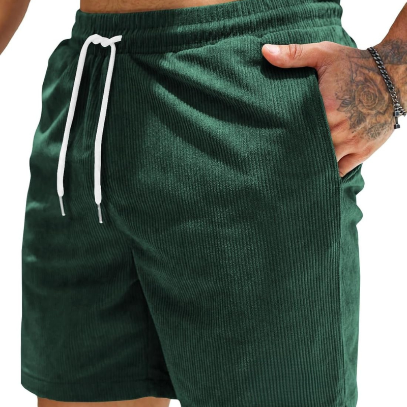 Corduroy Shorts Drawstring Closure Lightweight and Casual Comfort-Waves And Trunks