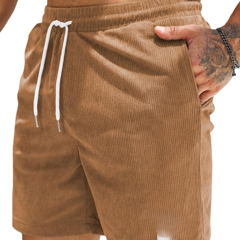Corduroy Shorts Drawstring Closure Lightweight and Casual Comfort-Waves And Trunks