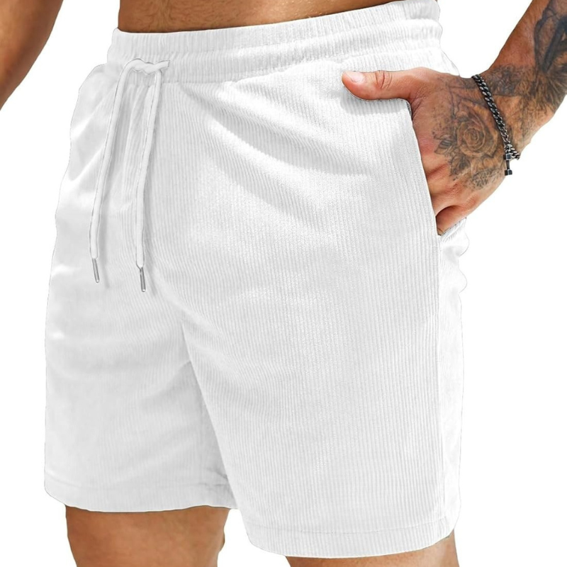 Corduroy Shorts Drawstring Closure Lightweight and Casual Comfort-Waves And Trunks