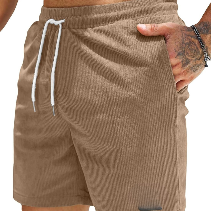 Corduroy Shorts Drawstring Closure Lightweight and Casual Comfort-Waves And Trunks