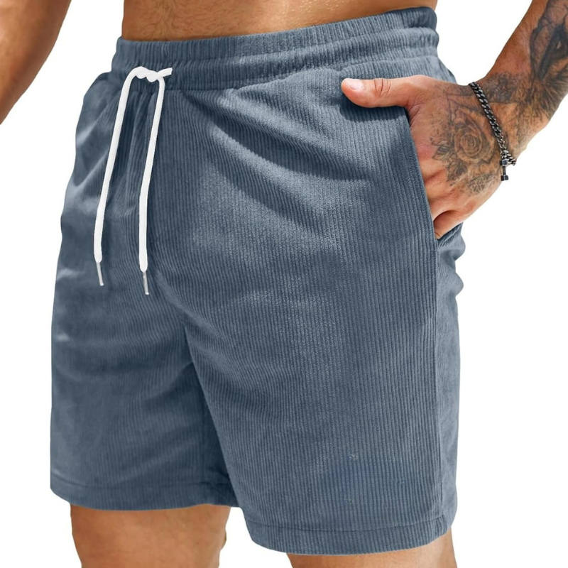 Corduroy Shorts Drawstring Closure Lightweight and Casual Comfort-Waves And Trunks