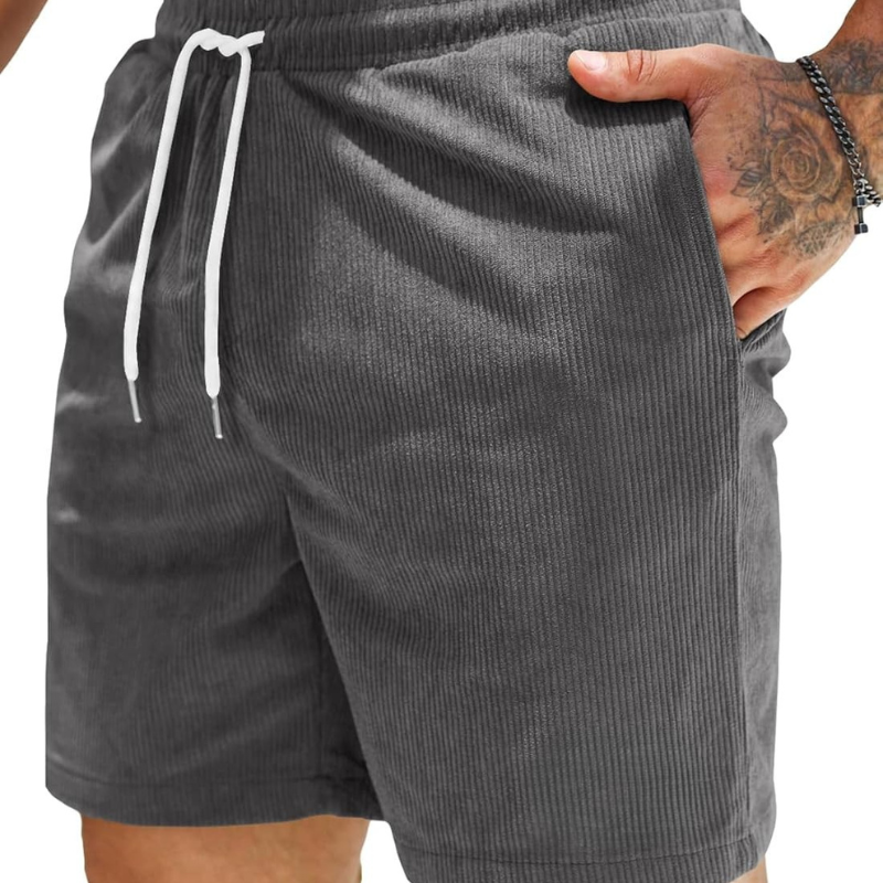 Corduroy Shorts Drawstring Closure Lightweight and Casual Comfort-Waves And Trunks