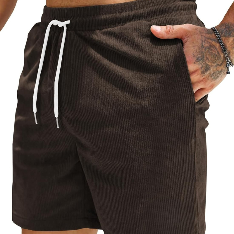 Corduroy Shorts Drawstring Closure Lightweight and Casual Comfort-Waves And Trunks