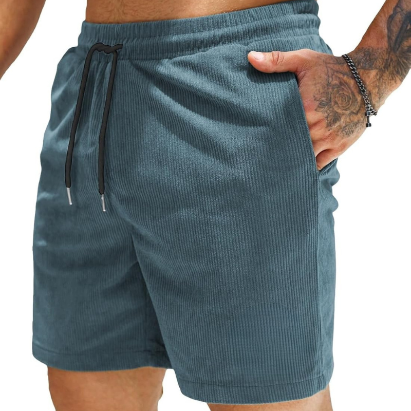 Corduroy Shorts Drawstring Closure Lightweight and Casual Comfort-Waves And Trunks