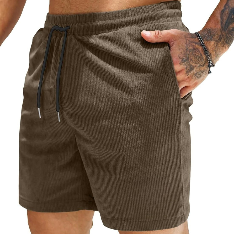 Corduroy Shorts Drawstring Closure Lightweight and Casual Comfort-Waves And Trunks
