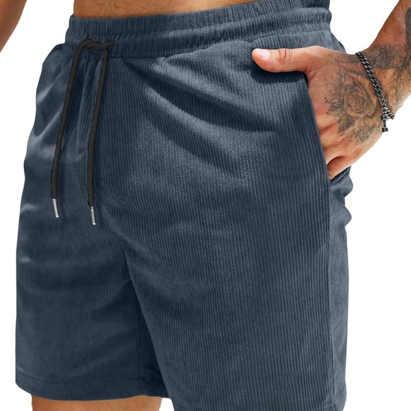 Corduroy Shorts Drawstring Closure Lightweight and Casual Comfort-Waves And Trunks