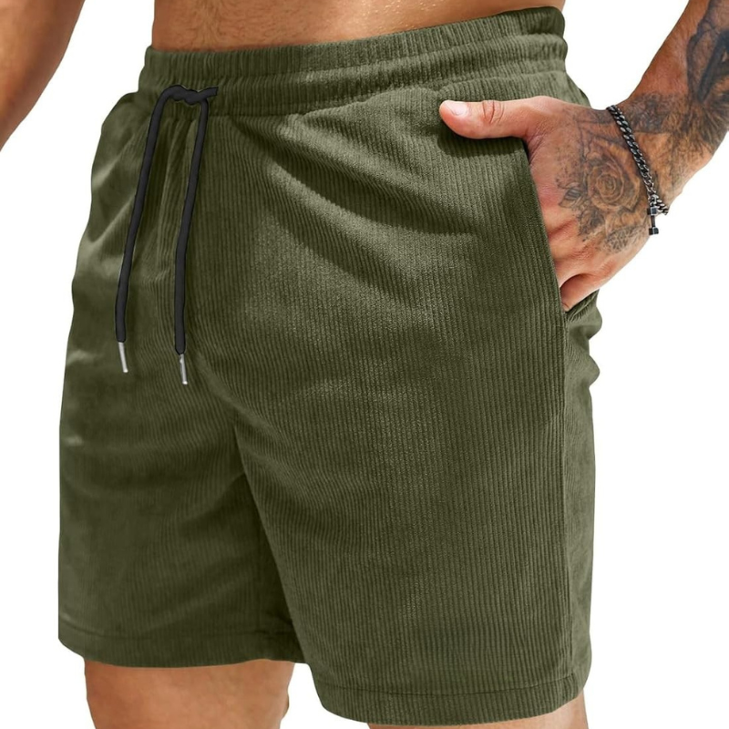 Corduroy Shorts Drawstring Closure Lightweight and Casual Comfort-Waves And Trunks