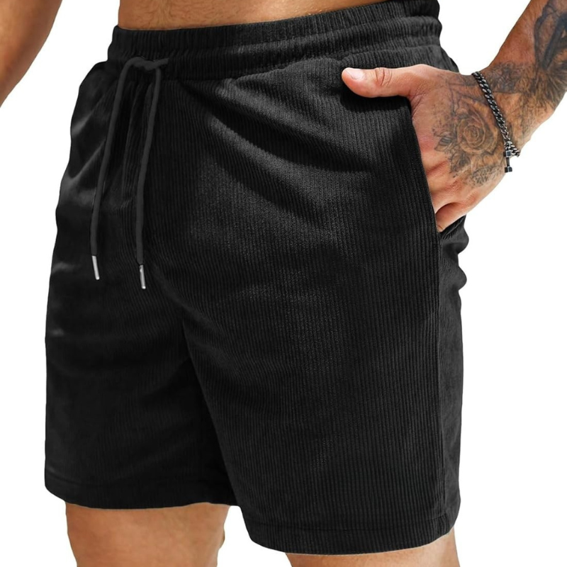 Corduroy Shorts Drawstring Closure Lightweight and Casual Comfort-Waves And Trunks