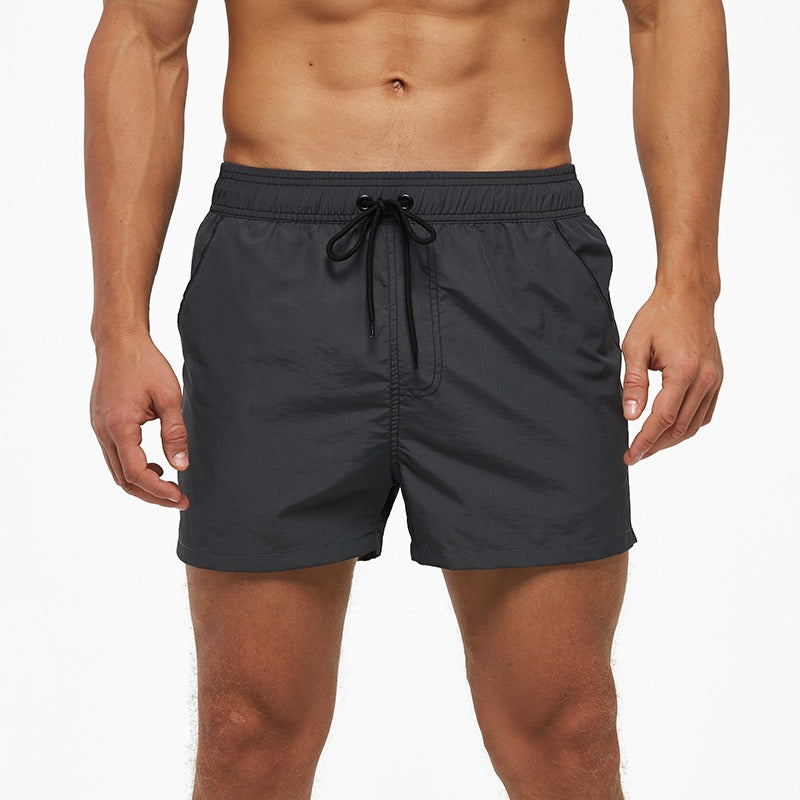Men's Dark Grey Swim Trunks Shorts-Waves And Trunks