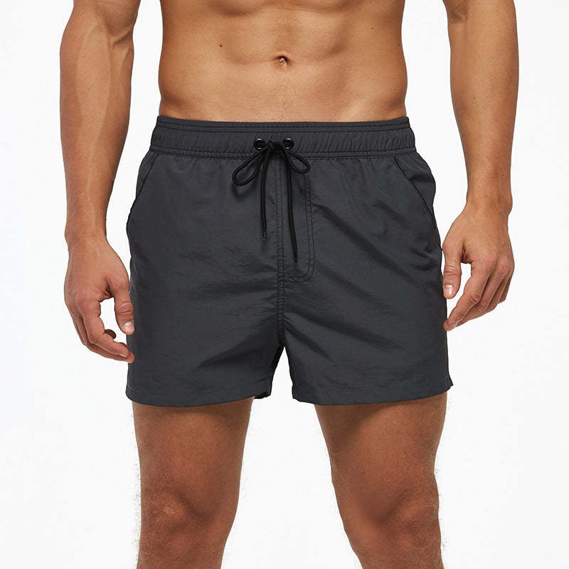 Men's Dark Grey Swim Trunks Shorts-Waves And Trunks