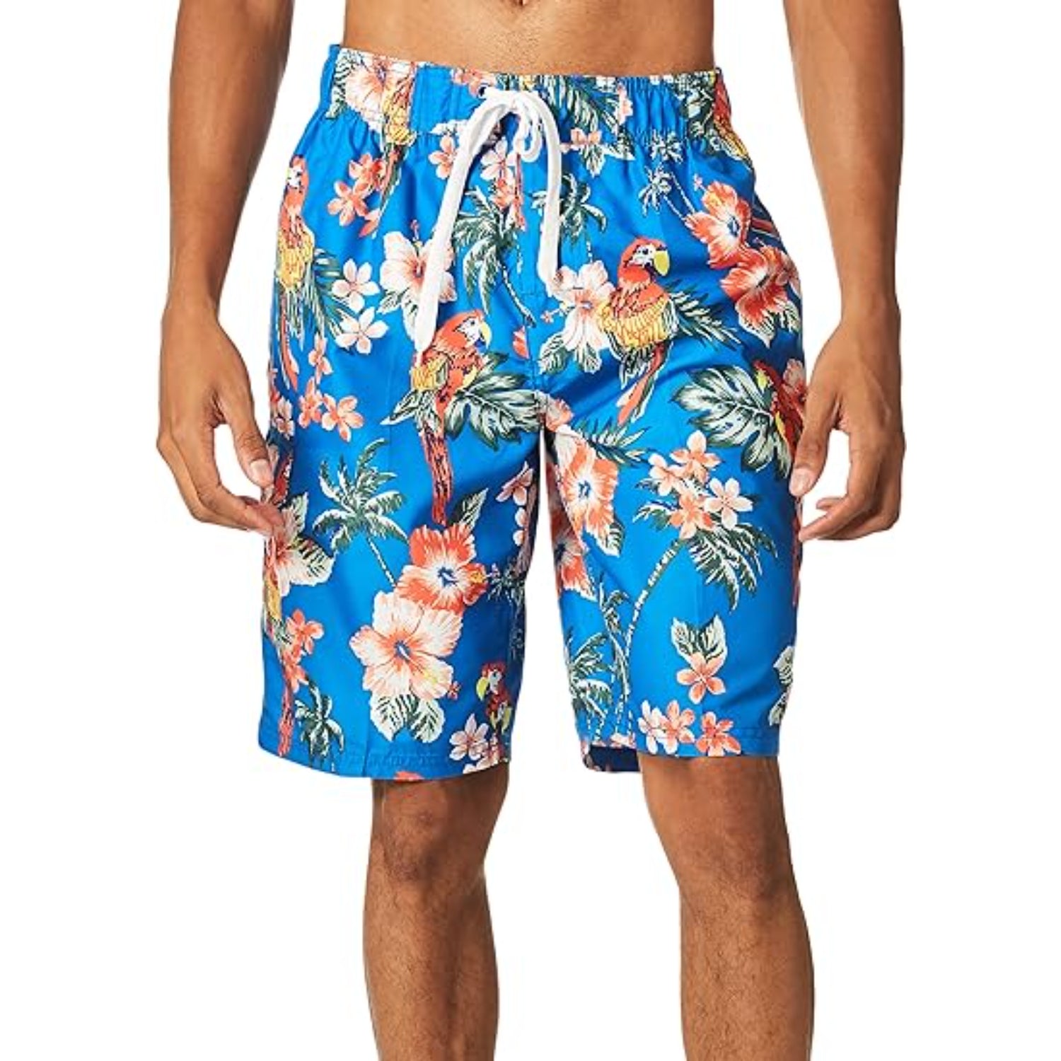 Drawstring Side Pocketed Swim Shorts-Waves And Trunks