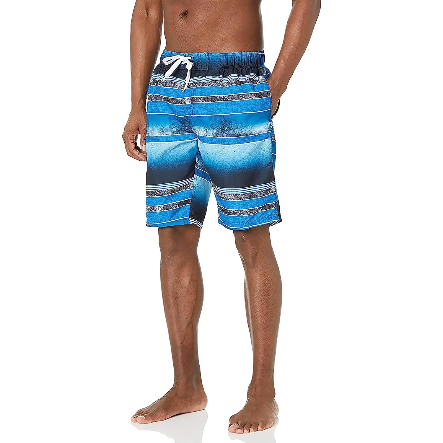 Drawstring Side Pockets Swim Trunks-Waves And Trunks