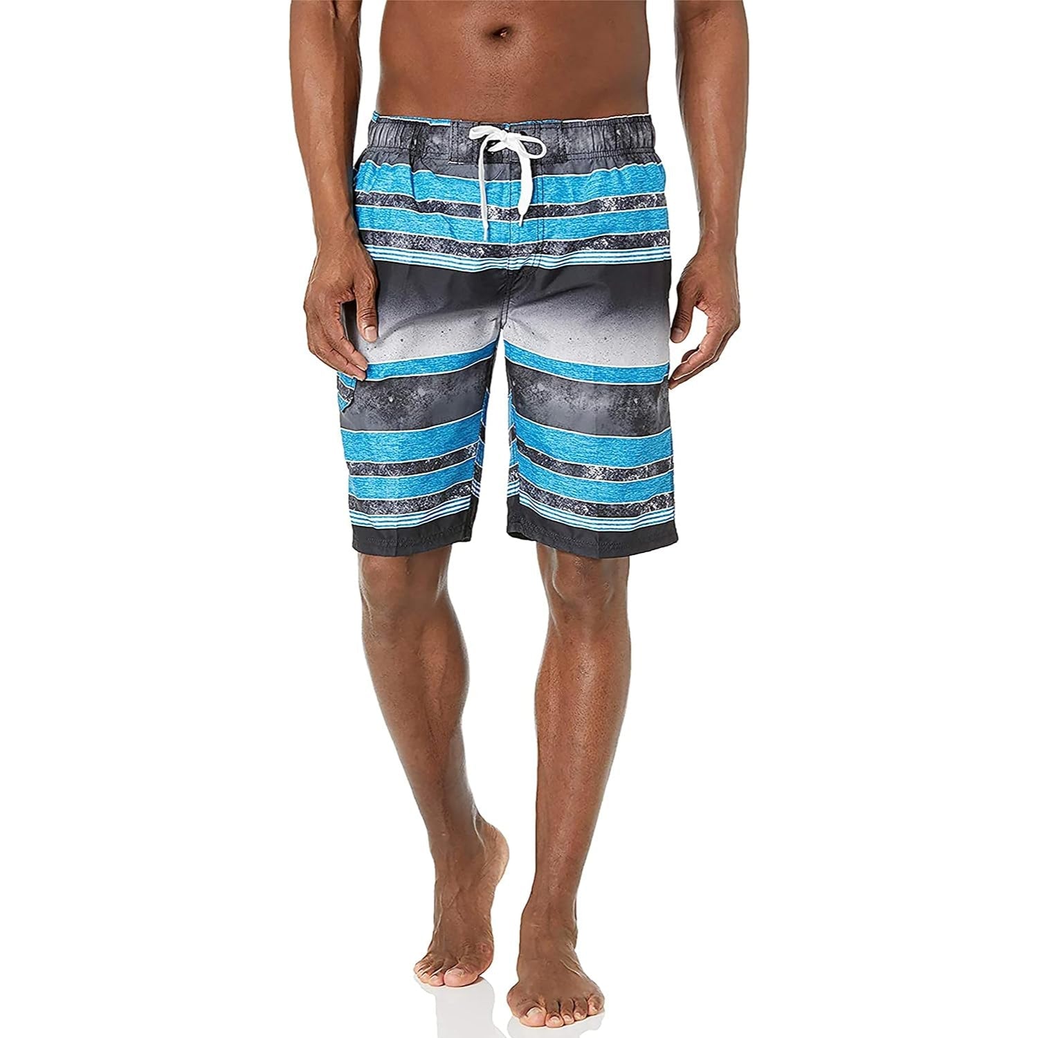 Drawstring Side Pockets Swim Trunks-Waves And Trunks