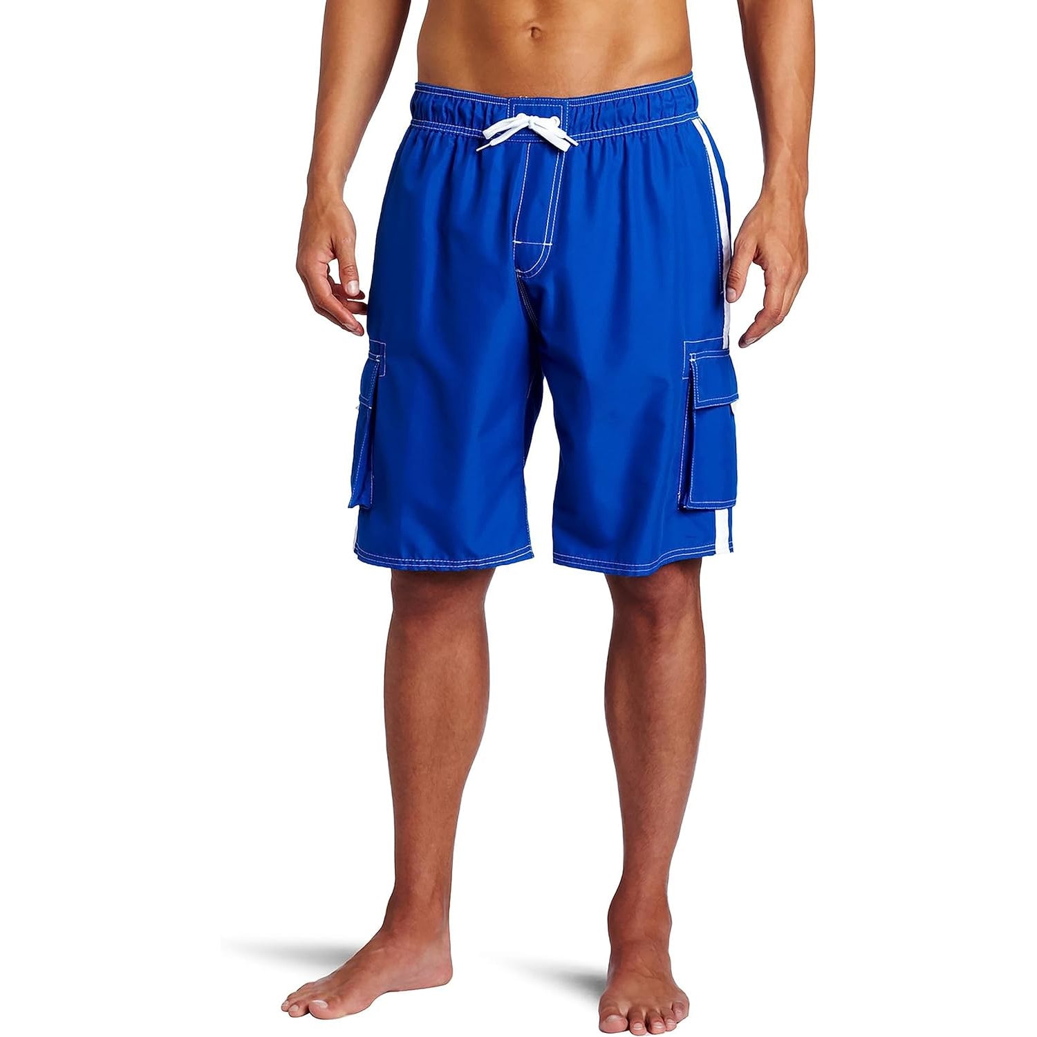 Drawstring Side Pockets Swim Trunks-Waves And Trunks