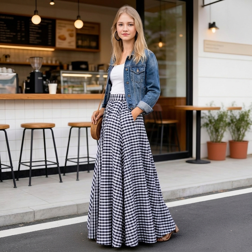 Casual Pleated Flared A Line Skirt For Women
