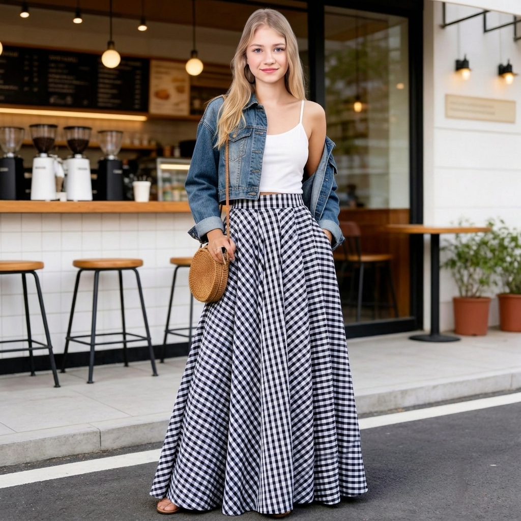 Casual Pleated Flared A Line Skirt For Women