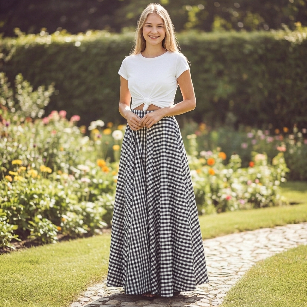 Casual Pleated Flared A Line Skirt For Women