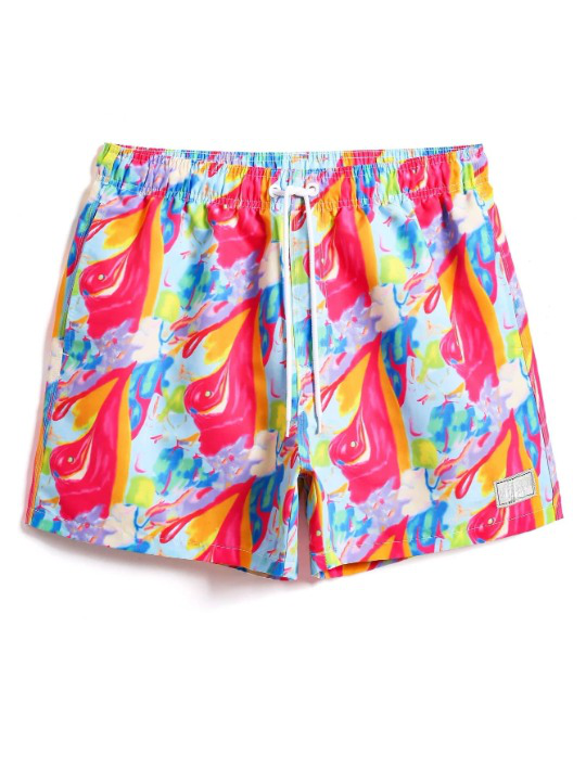 Tie Dye Print Swim Trunks-Waves And Trunks