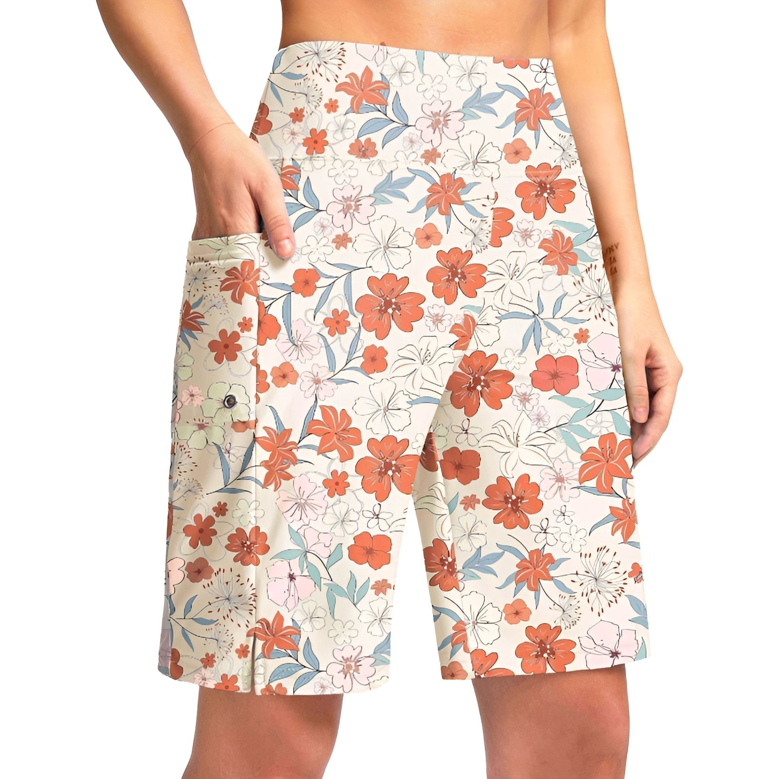 Floral Print Shorts Pockets – Quick Dry and Comfortable-Waves And Trunks