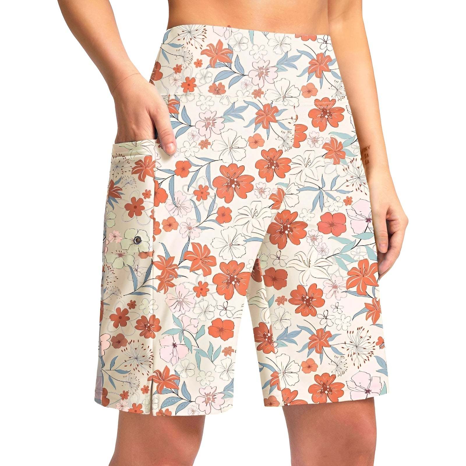 Floral Print Shorts Pockets – Quick Dry and Comfortable-Waves And Trunks