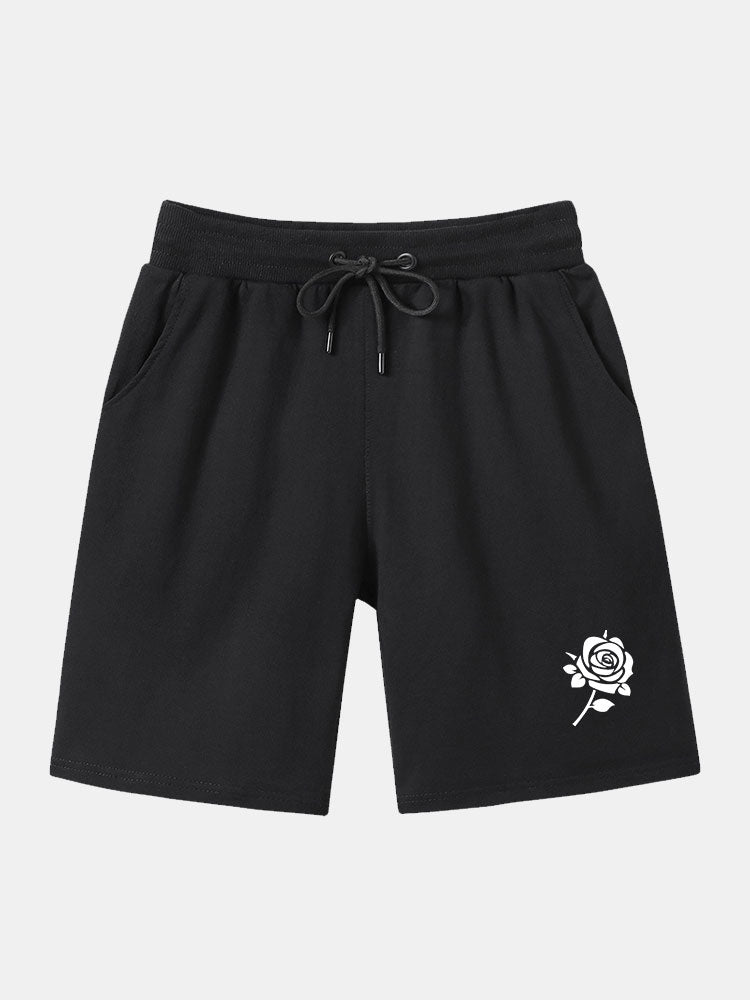 Rose Printed Mid Length Shorts-Waves And Trunks