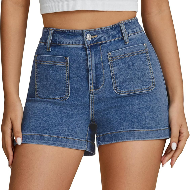 Denim Utility Shorts Pockets – Stretch Fabric and Functional Storage-Waves And Trunks