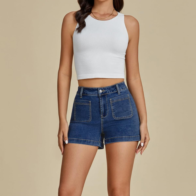 Denim Utility Shorts Pockets – Stretch Fabric and Functional Storage-Waves And Trunks