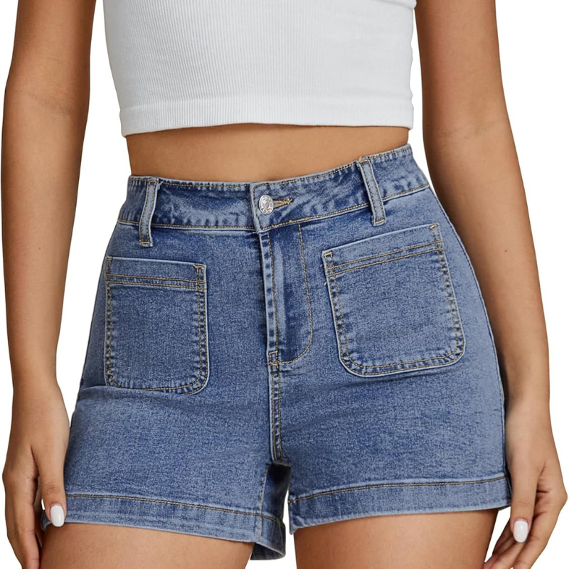 Denim Utility Shorts Pockets – Stretch Fabric and Functional Storage-Waves And Trunks