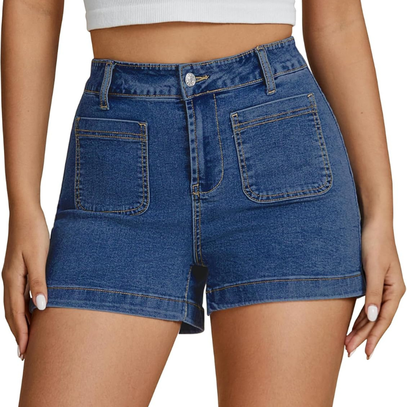 Denim Utility Shorts Pockets – Stretch Fabric and Functional Storage-Waves And Trunks