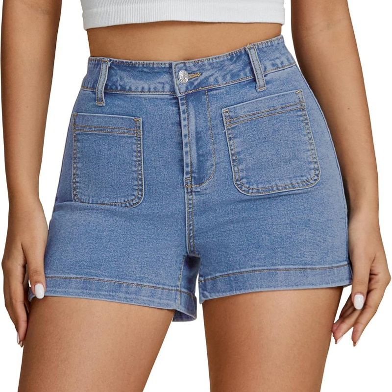 Denim Utility Shorts Pockets – Stretch Fabric and Functional Storage-Waves And Trunks
