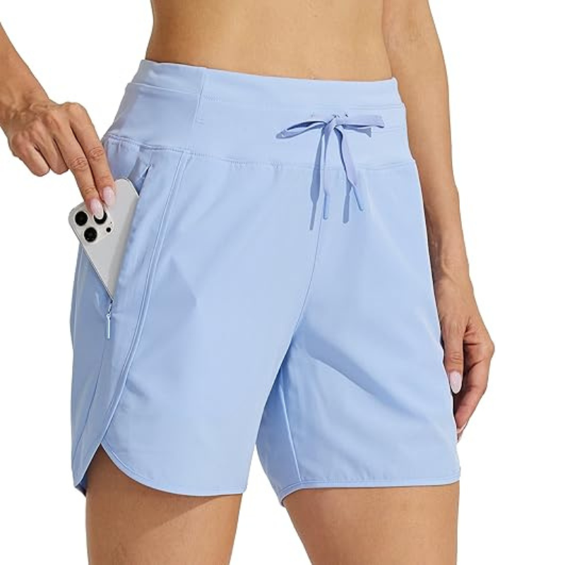 High Rise Solid Shorts – Comfortable and Stylish for Workouts-Waves And Trunks