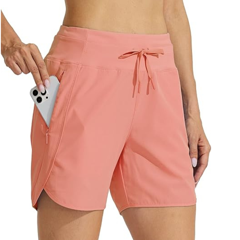 High Rise Solid Shorts – Comfortable and Stylish for Workouts-Waves And Trunks