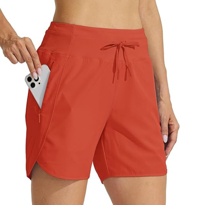 High Rise Solid Shorts – Comfortable and Stylish for Workouts-Waves And Trunks