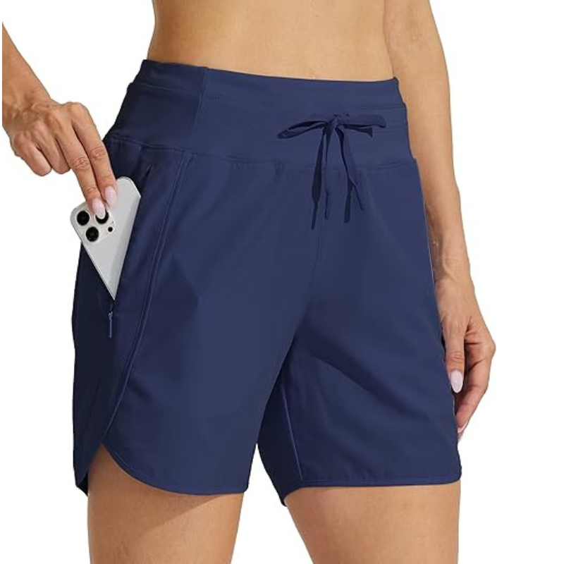 High Rise Solid Shorts – Comfortable and Stylish for Workouts-Waves And Trunks