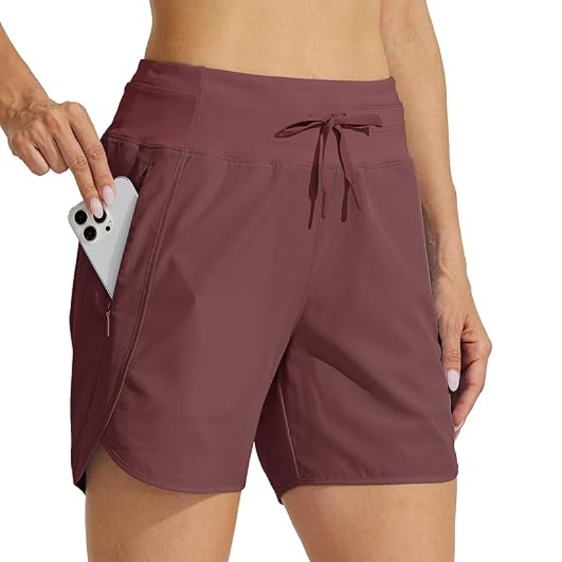 High Rise Solid Shorts – Comfortable and Stylish for Workouts-Waves And Trunks
