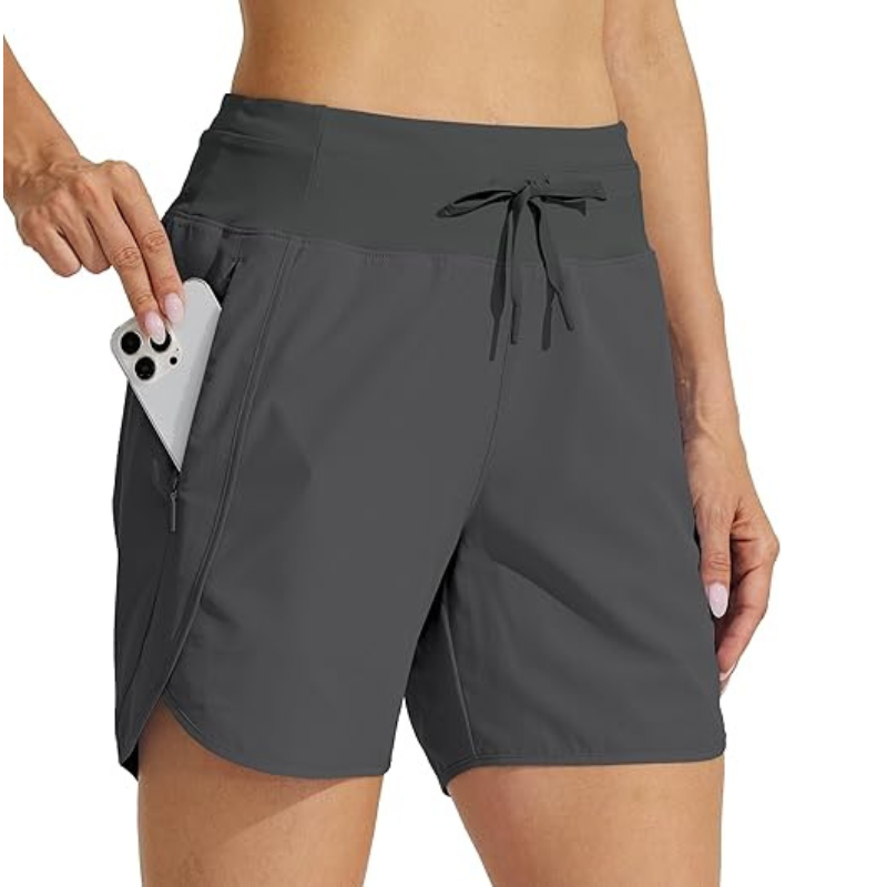High Rise Solid Shorts – Comfortable and Stylish for Workouts-Waves And Trunks