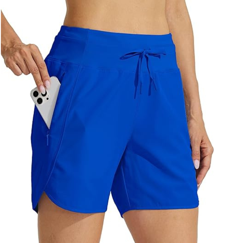 High Rise Solid Shorts – Comfortable and Stylish for Workouts-Waves And Trunks