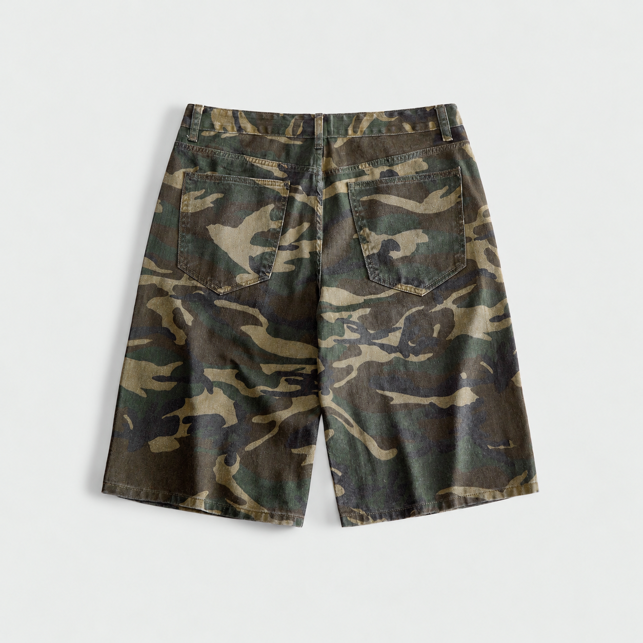 Washed Camouflage Casual Denim Shorts For Men