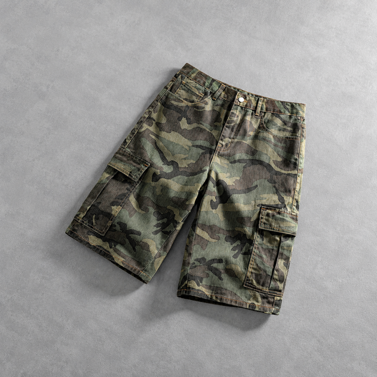 Washed Camouflage Casual Denim Shorts For Men