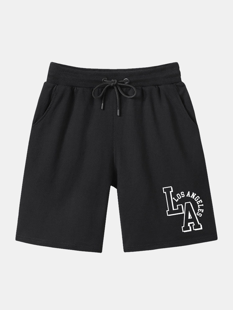 LA Printed Mid Length Shorts-Waves And Trunks