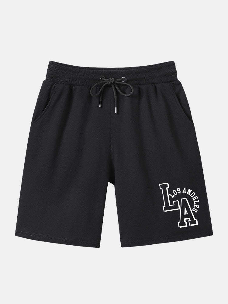 LA Printed Mid Length Shorts-Waves And Trunks
