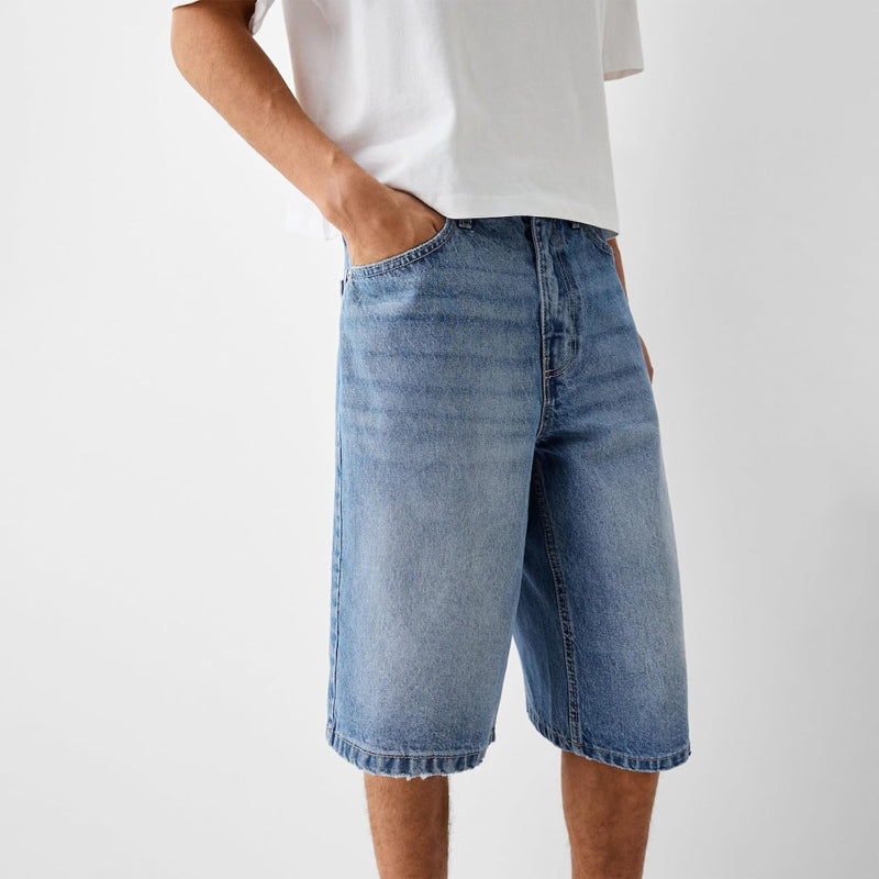 Loose Denim Shorts – Wide Fit with Functional Pockets-Waves And Trunks