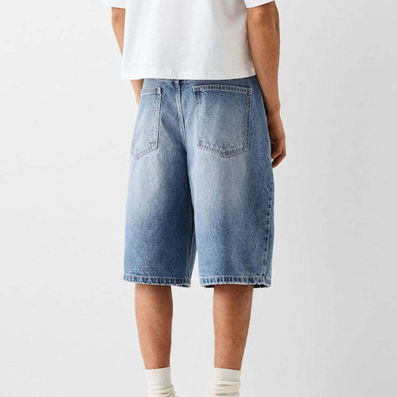 Loose Denim Shorts – Wide Fit with Functional Pockets-Waves And Trunks