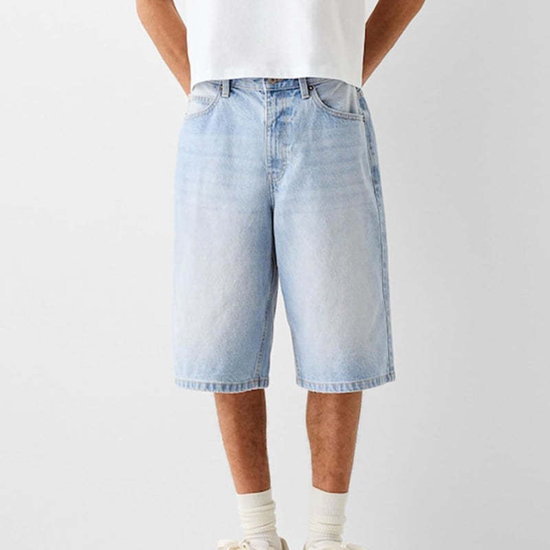 Loose Denim Shorts – Wide Fit with Functional Pockets-Waves And Trunks